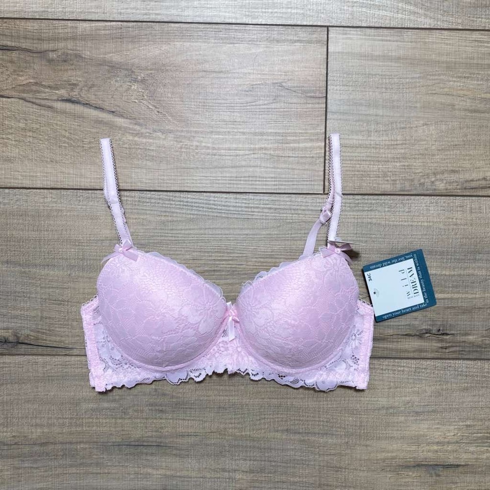 Rene Rofe Wild Dream Lace Push-Up Bra Size‎ 36C Pink